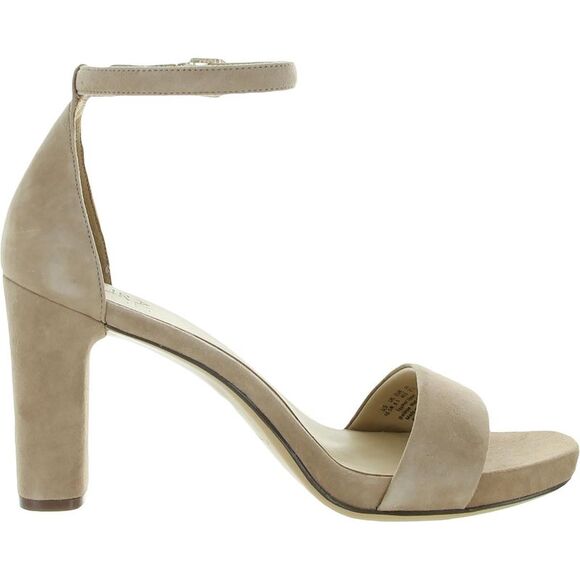 Naturalizer Womens Joy Beige Suede Square Toe Dress Sandals Heels Imperfections - Picture 3 of 4